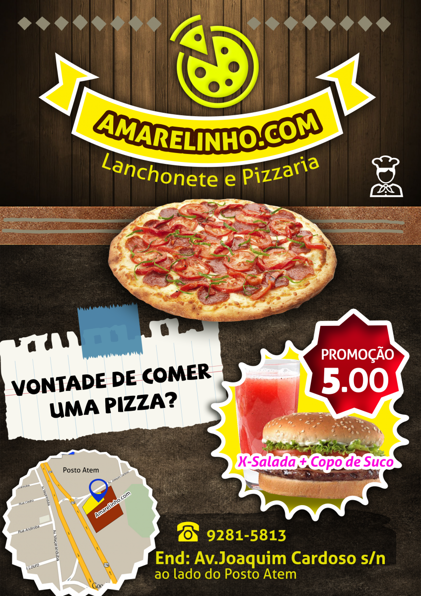 Mock-up e Fly de Divulgação Amarelinho.com
